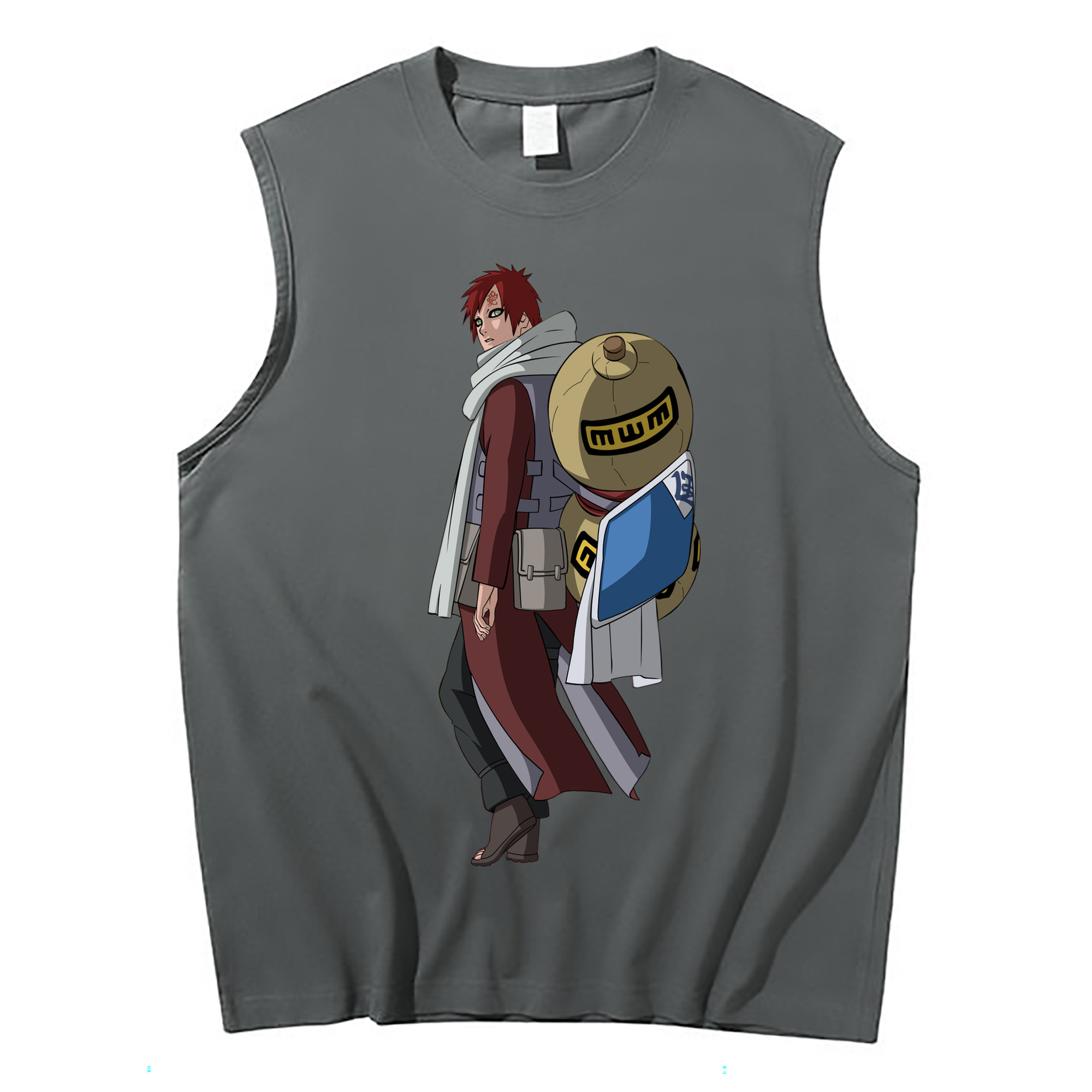 （画像用） NARUTO -ナルト- ガアラ Gaara コットン100％タンクトップ（フロントプリント）